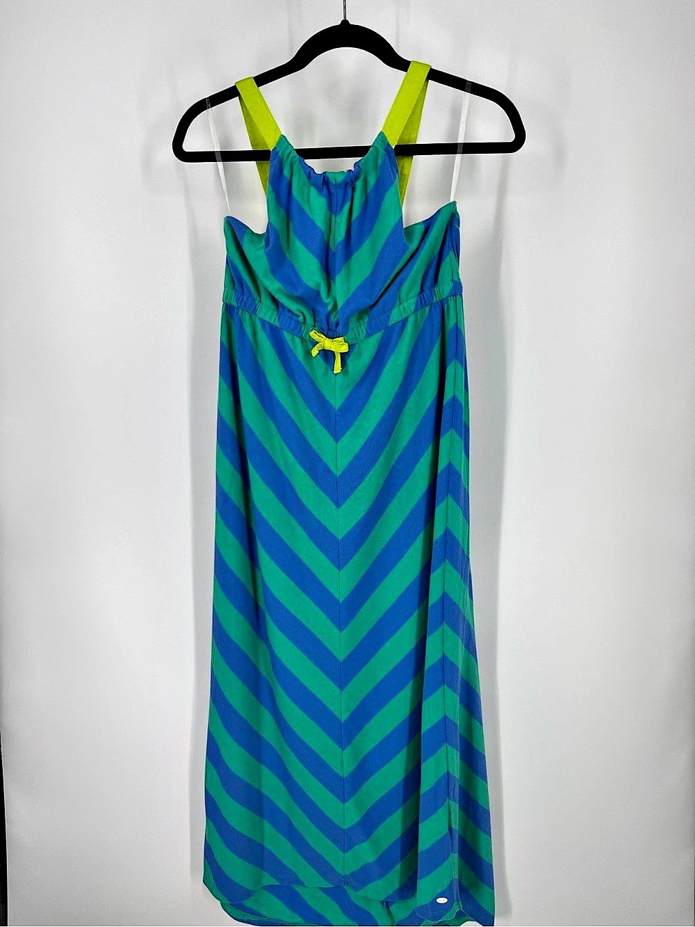 Tommy Hilfiger Maxi Dress Geometric in Blue & Green XL Like New